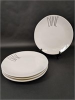 Four Rae Dunn Dining Plates