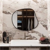 Asymmetrical Wall Mirror 24x20, Black