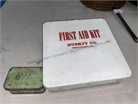 First aid kit and vintage snake bite kit