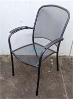 METAL OUTDOOR PATIO ARMCHAIR - BLACK