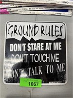 METAL GROUND RULES SIGN