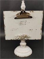 White Distressed Wooden Clipboard Display