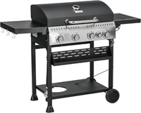 Outsunny Propane Gas Grill with 4 Main Burners, 1