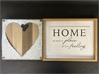 Galvanized Heart Cut Out Sign, Wooden Home Decor