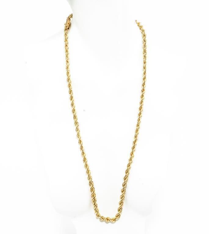 Jewelry 14kt Yellow Gold Thick Rope Chain Necklace
