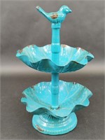Turquoise Decorative Metal Tiered Stand