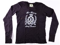 JUICY COUTURE Vintage T Shirt Black Graphic Croche