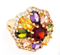 Custom Made Multi Colour Gemstone  Ring, Hand Made