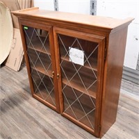 Wood Cabinet With Glass Doors 77X35X20 In