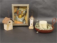 Framed Ice Cream Spoons, Candle Holder & More