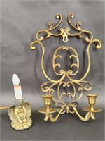 Vintage Cherub Angel Night Lamp & Candle Holder