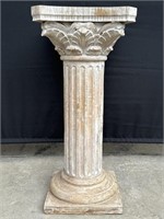 Carved Stone Pedestal Column