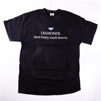 Vintage T Shirt Black Graphic "Diamonds" (M)