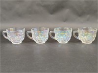 Federal Glass Iridescent Punch Glass Set of 4