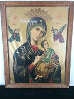 Antique Our Lady of Perpetual Help Litho on Gilt