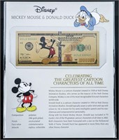 DISNEY Mickey Mouse & Donald Duck 24kt Gold Gilded