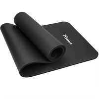 Reehut Black Yoga Mat 68X24In (0.5In Thick)