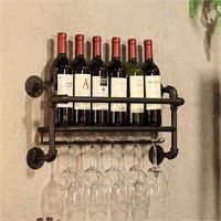 Diwhy Industrial Shelf  Wine Rack  5 Hooks
