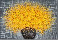 Yellow Flower 3D Oil Painting  40x28 inches Large