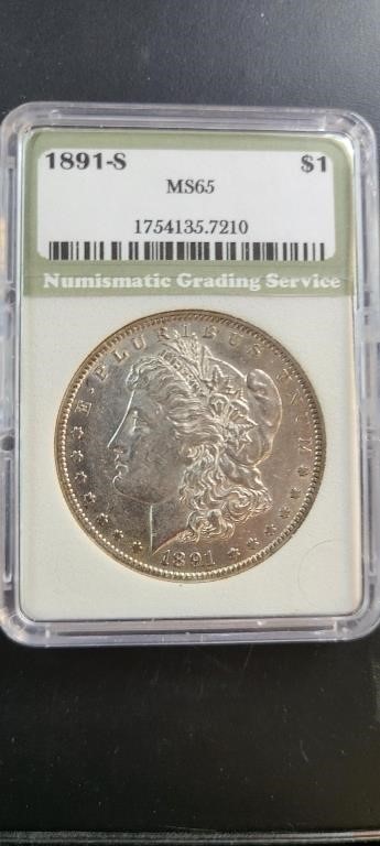 1891 S Morgan Dollar-ms65