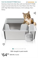 Stainless Steel Cat Litter Box with Lid,