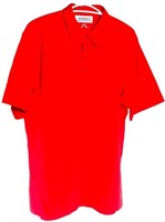 J Lindebergoc OC Red Waffle Gold Shirt Size L