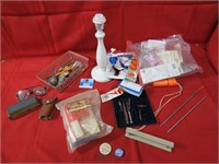 Lamp, misc. tools, match safe,