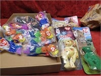 (16)Beanie baby toys lot. McDonald's toys.