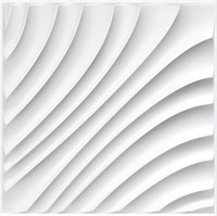 STICKGOO 3D Textured Wall Panels  Wave White Wall