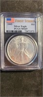 2005 Silver Eagle--ms 69
