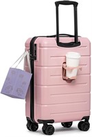 PC+ABS Carry On Luggage  Pink  20-Inch