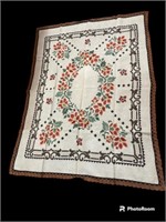 Vintage hand stitched tablecloth 52 x 67