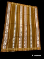 Vintage woven tablecloth 51 x 70 brown orange