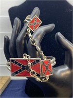 Confederate flag connecting ring bracelet size 5