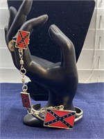 Confederate flag size 6 ring bracelet