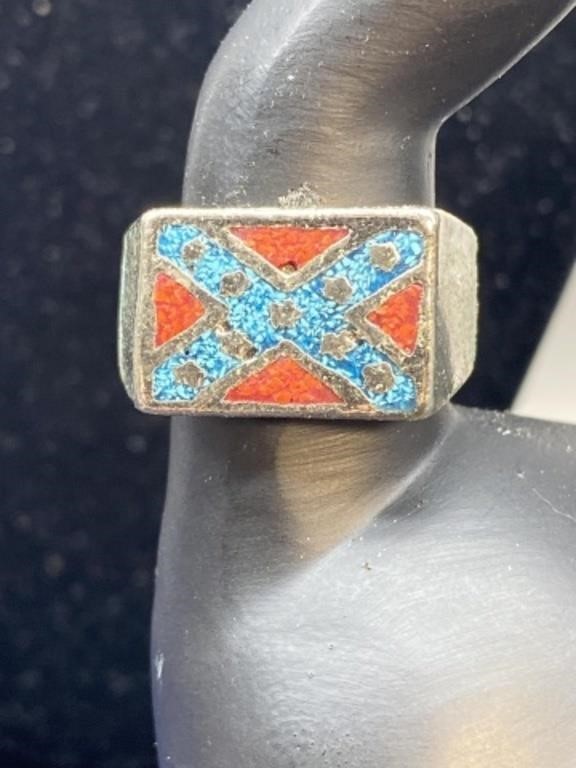 Confederate flag ring size 9