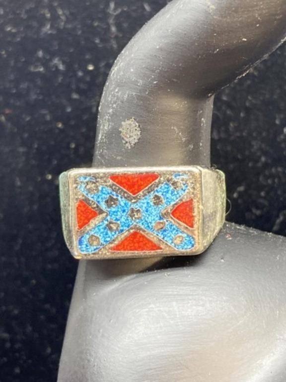 Confederate flag ring size 11
