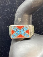 Confederate flag ring size 11