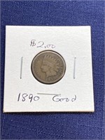 1890 Indian head penny coin