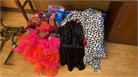 Large tote of dance and Halloween costumes, small