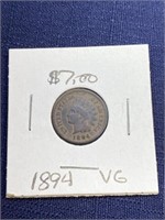 1894 Indian head penny coin