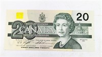 1991 Canadian 20 Dollar Bill Mint Condition