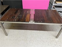 78" x 34" - Silver Legged Wooden Top Table