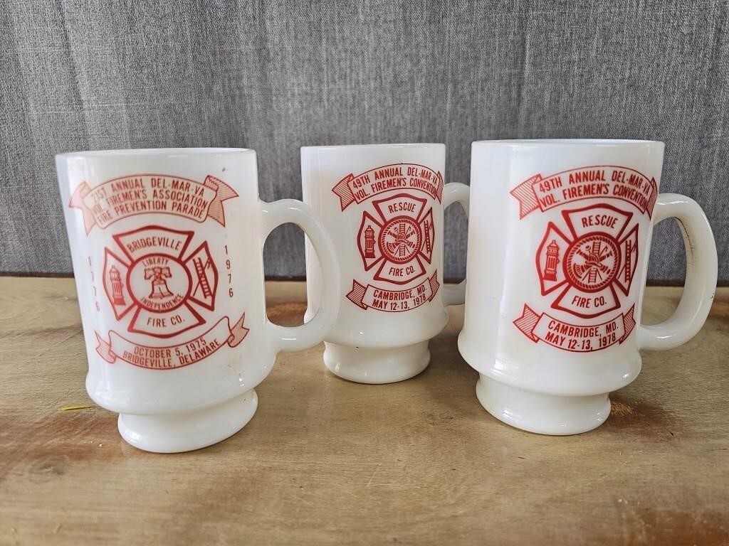 3 Local Fire Department Mugs Bridgeville / dover