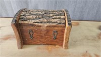 Vintage Rustic Natural Wood Treasure Chest Box