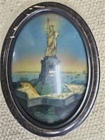 Convex Glass Reverse Painting Statue of Liberty