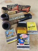 Vintage Tobacco Pipes, Matchbooks, Lighter