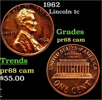 Proof 1962 Lincoln Cent 1c Grades GEM++ Proof Came