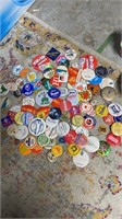 Large Lot Of Vintage Pin Buttons