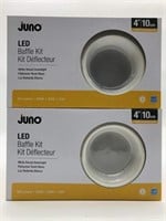 Set of 4 Juno LED Baffle Kit White Round Downlight
